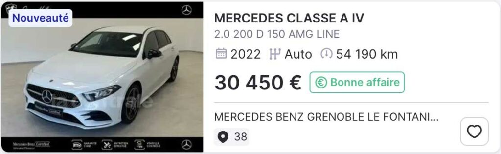 Classe A avec Éclairage d'Ambiance